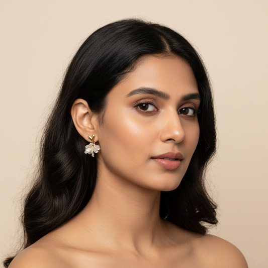 Golden Bloom Drop Earrings | Italian Gold Plated SACH JEWELS