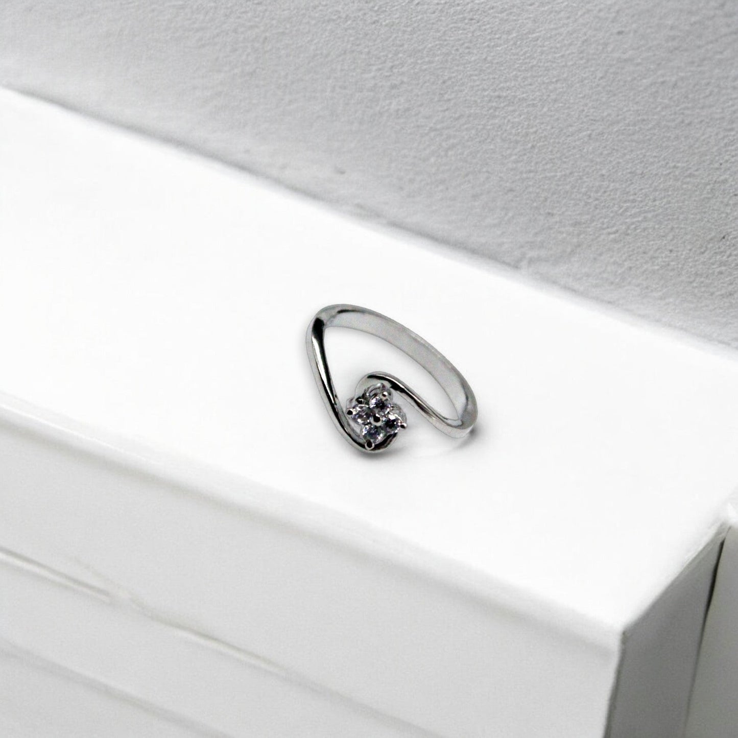 Twisted Flower Studded Rings | 925 Sterling Silver - SACH JEWELS