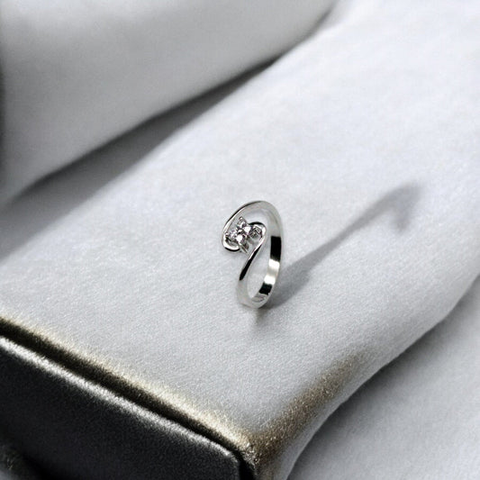 Twisted Flower Studded Rings | 925 Sterling Silver - SACH JEWELS