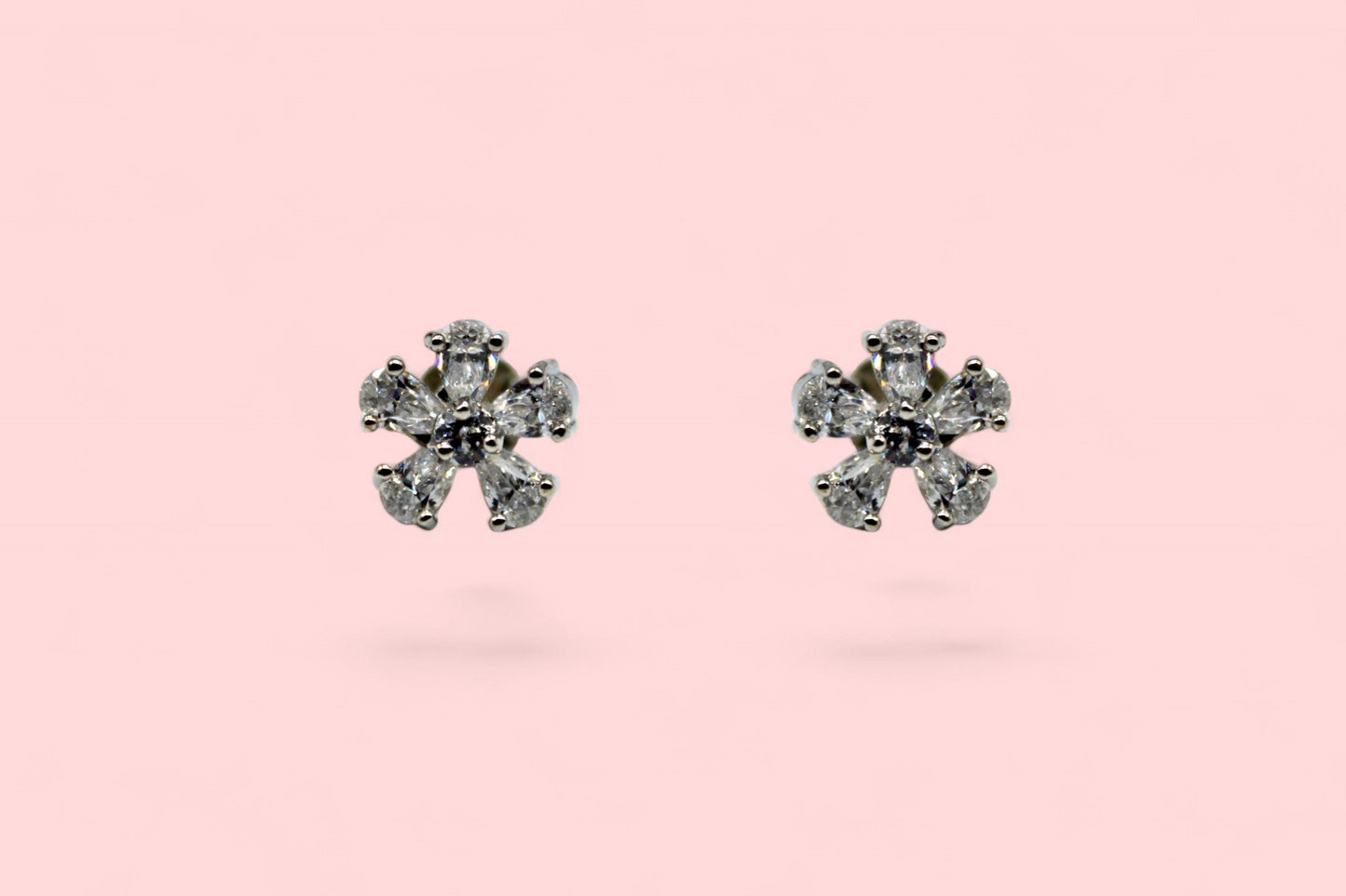 5 petals flower Stud Earrings | 925 Sterling Silver - SACH JEWELS