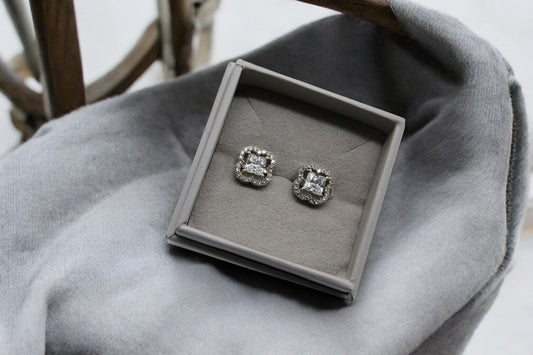 Quadra Clove Diamond Stud Earrings | 925 Sterling Silver - SACH JEWELS