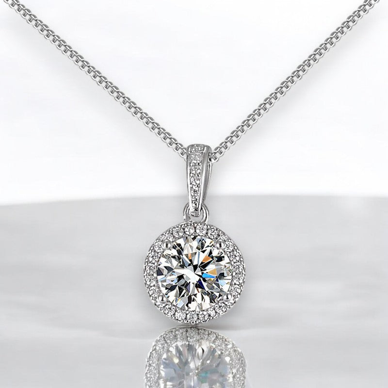 Gorgeous Diamond Pendant Necklace | Italian Silver Plated - SACH JEWELS
