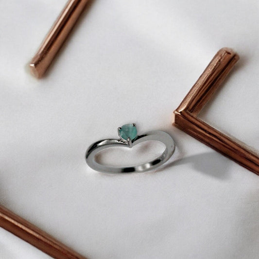 Bluish Grey Stone Ring | 925 Sterling Silver - SACH JEWELS