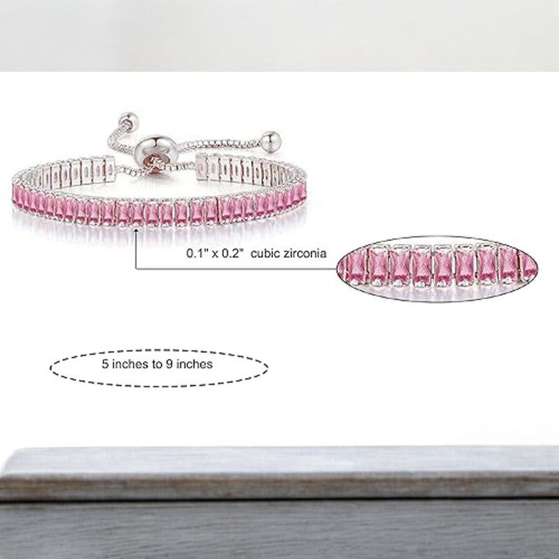 Pink Diamond Bracelet | Italian Silver Plated. - SACH JEWELS