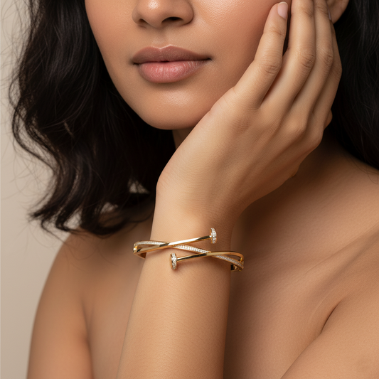 Infinity Cross Premium Cuff | Italian Gold Plated SACH JEWELS