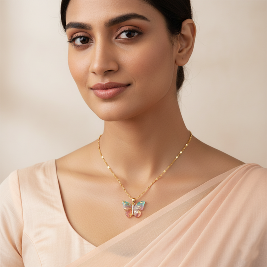 Aurora Butterfly Pendant Necklace | Italian Gold Plated SACH JEWELS