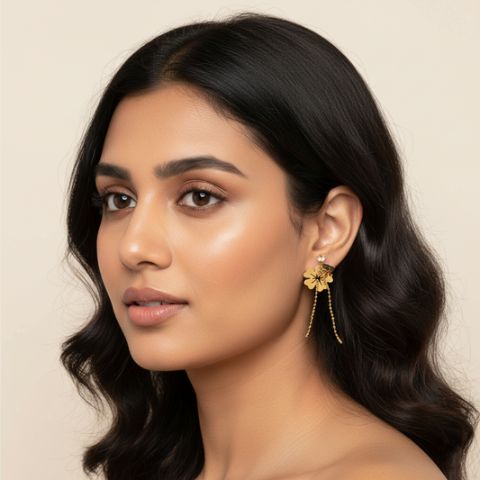 Golden Swag Drop Earrings | Italian Gold Plated SACH JEWELS