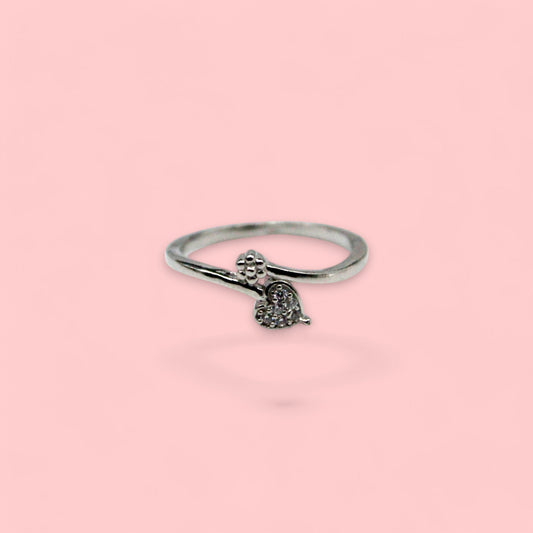 Heart And Stone Studded Ring | 925 Sterling Silver - SACH JEWELS