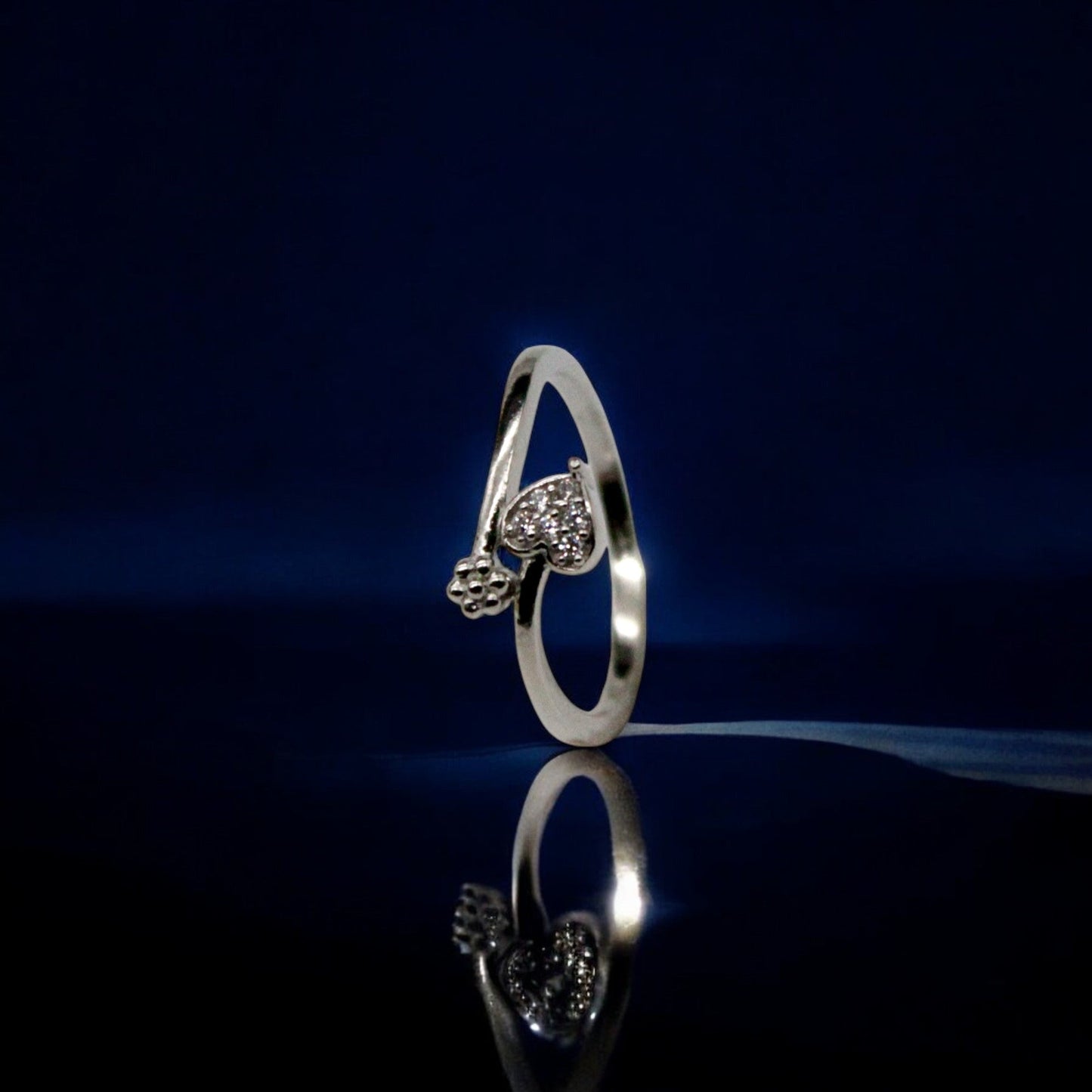 Heart And Stone Studded Ring | 925 Sterling Silver - SACH JEWELS