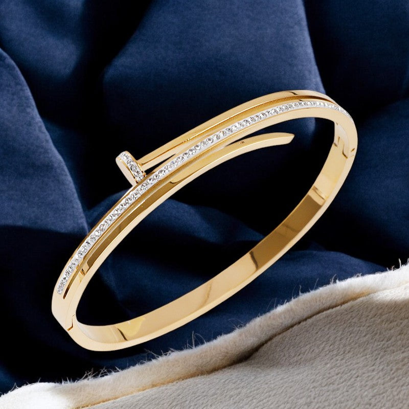 Women Sleek Diamond Bracelet | Italian Gold Plated - SACH JEWELS