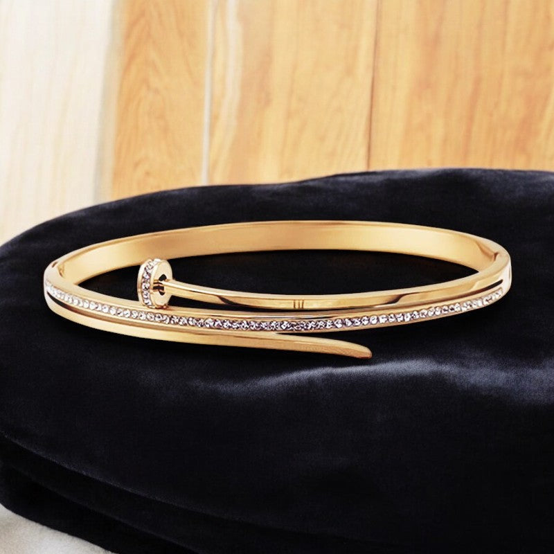 Women Sleek Diamond Bracelet | Italian Gold Plated - SACH JEWELS