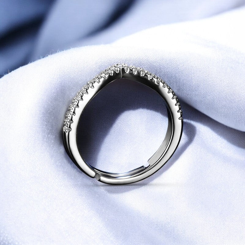 Women Sleek Diamond Ring | Italian Silver Plated - SACH JEWELS