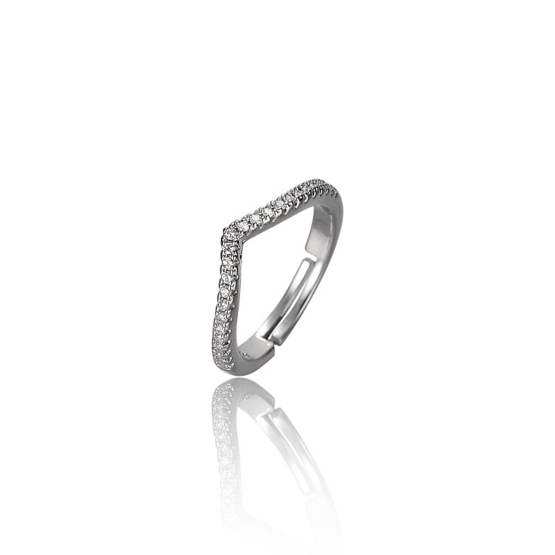 Women Sleek Diamond Ring | Italian Silver Plated SACH JEWELS