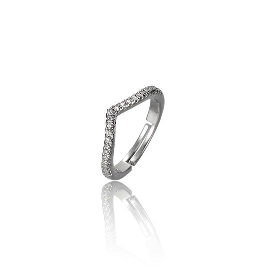 Women Sleek Diamond Ring | Italian Silver Plated SACH JEWELS