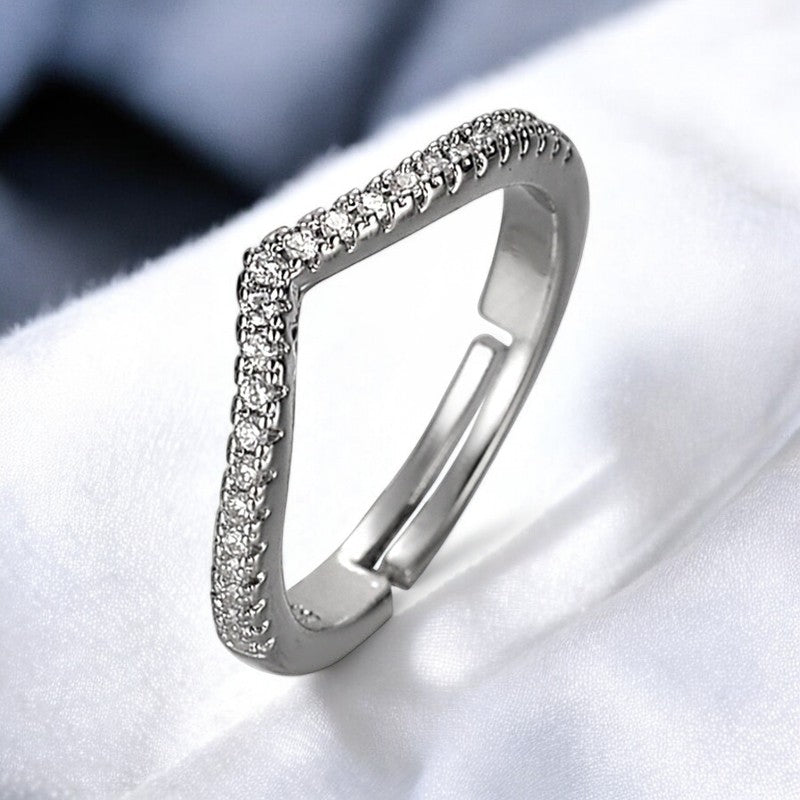 Women Sleek Diamond Ring | Italian Silver Plated - SACH JEWELS
