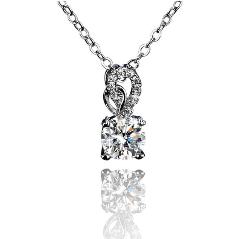 Timeless Diamond Pendant Necklace | Italian Silver Plated SACH JEWELS