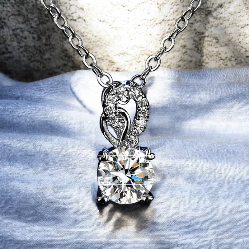 Timeless Diamond Pendant Necklace | Italian Silver Plated - SACH JEWELS