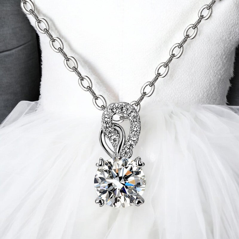 Timeless Diamond Pendant Necklace | Italian Silver Plated - SACH JEWELS