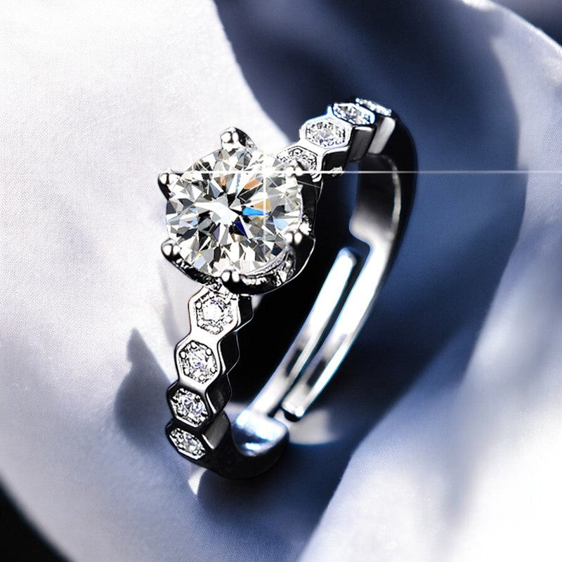 Women Dignified Diamond String Ring | Italian Silver Plated - SACH JEWELS