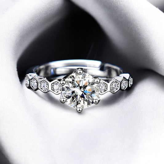 Women Dignified Diamond String Ring | Italian Silver Plated - SACH JEWELS