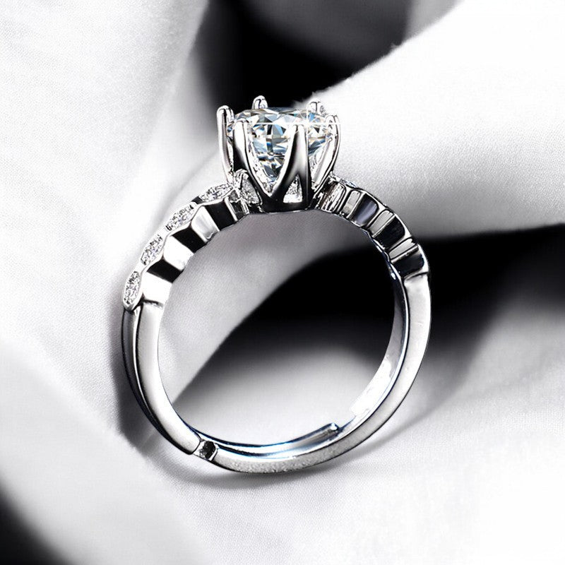 Women Dignified Diamond String Ring | Italian Silver Plated - SACH JEWELS
