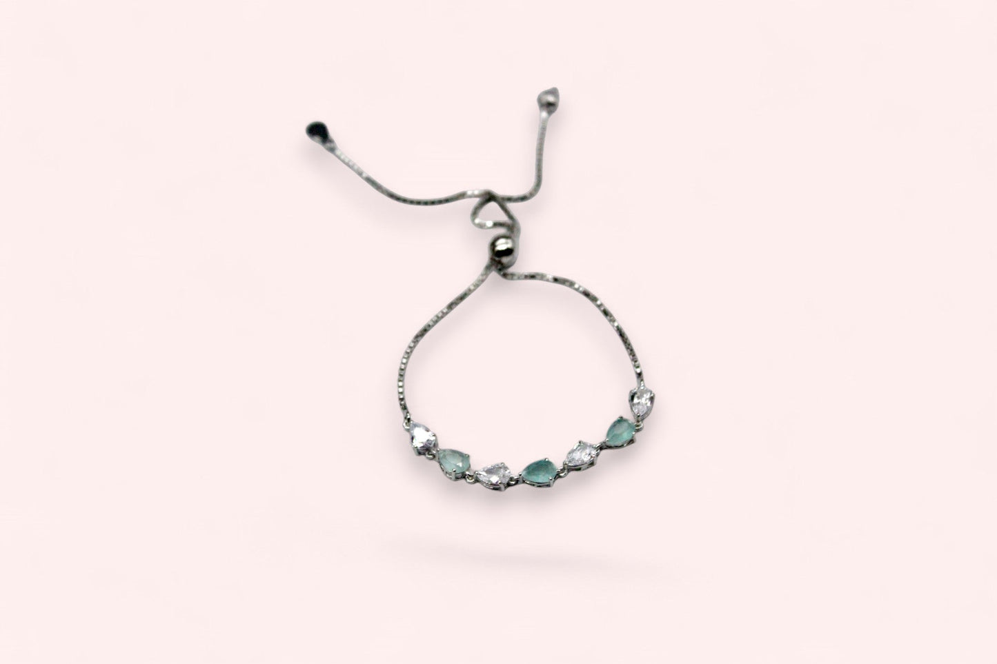 Premium Viridian Green Stone Studded Diamond Bracelets | 925 Sterling Silver - SACH JEWELS