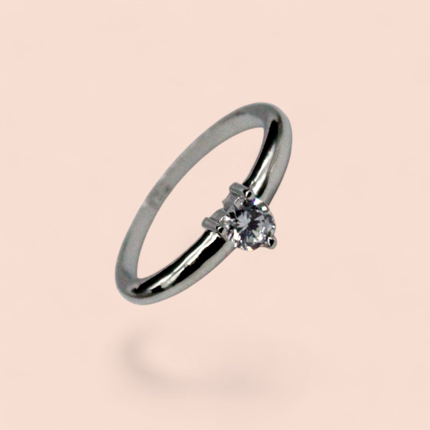 Diamond Heart Stud Ring | 925 Sterling Silver - SACH JEWELS