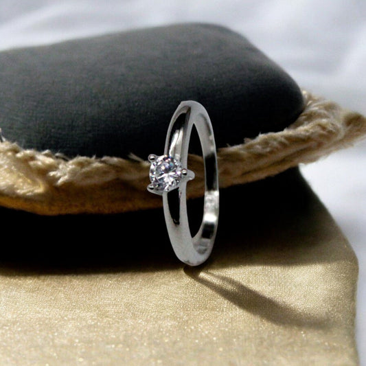 Diamond Heart Stud Ring | 925 Sterling Silver - SACH JEWELS