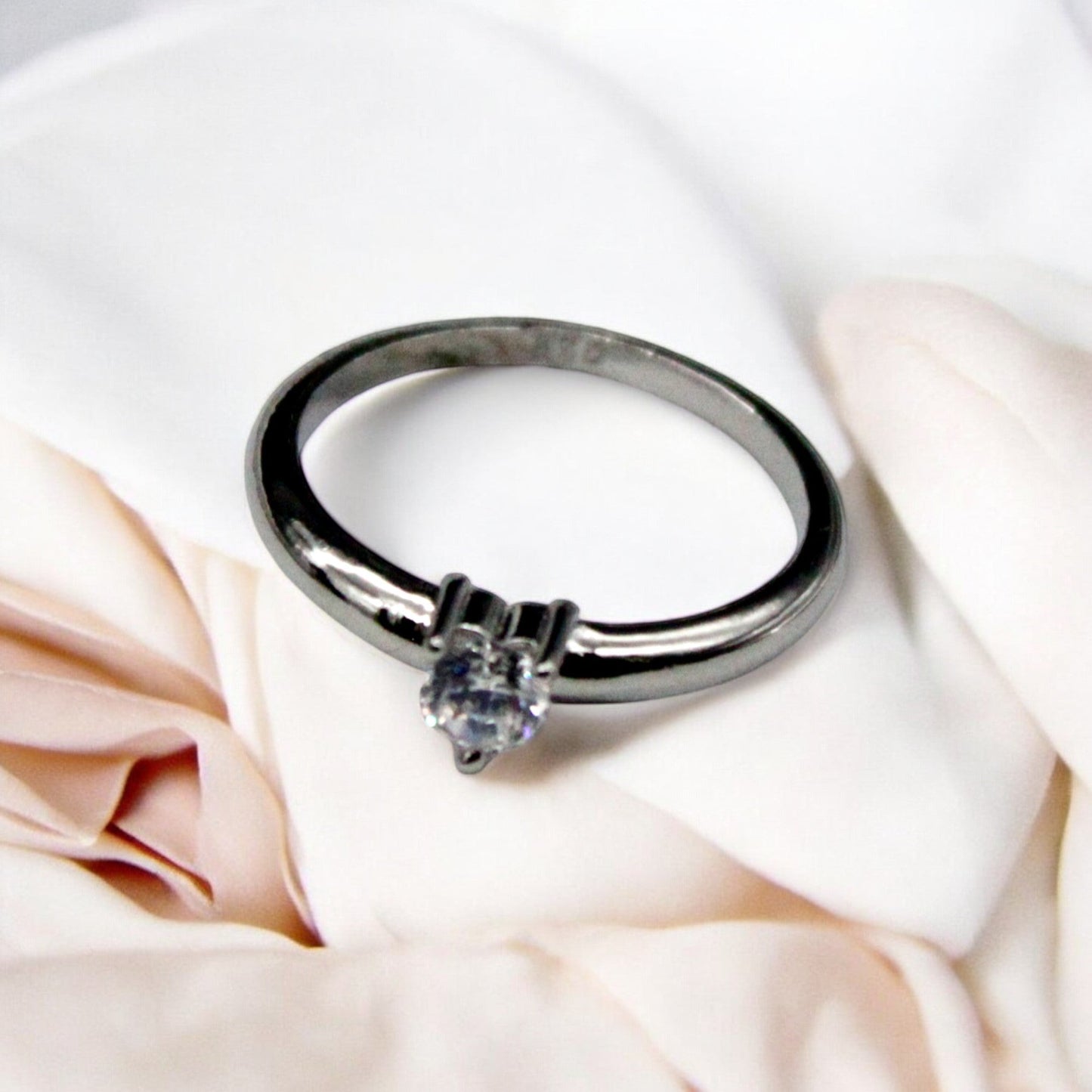 Diamond Heart Stud Ring | 925 Sterling Silver - SACH JEWELS