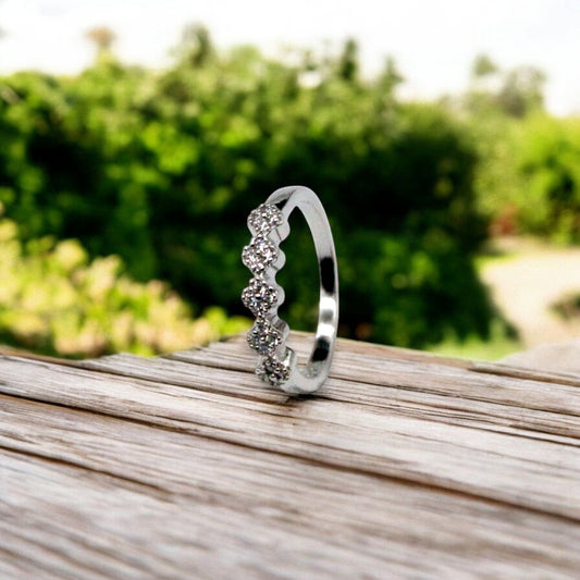 Diamond Studded Rail Ring | 925 Sterling Silver - SACH JEWELS