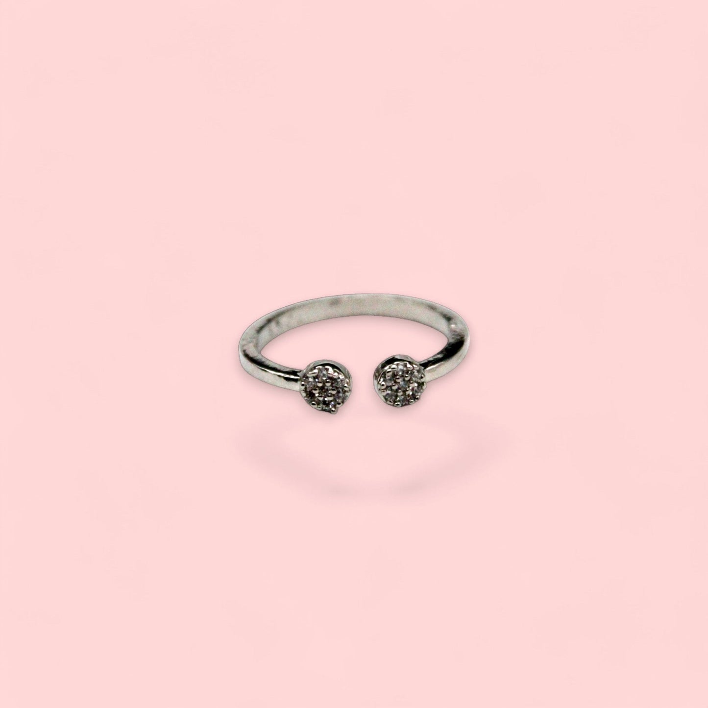 Double Spot Diamond Stud Ring | 925 Sterling Silver - SACH JEWELS