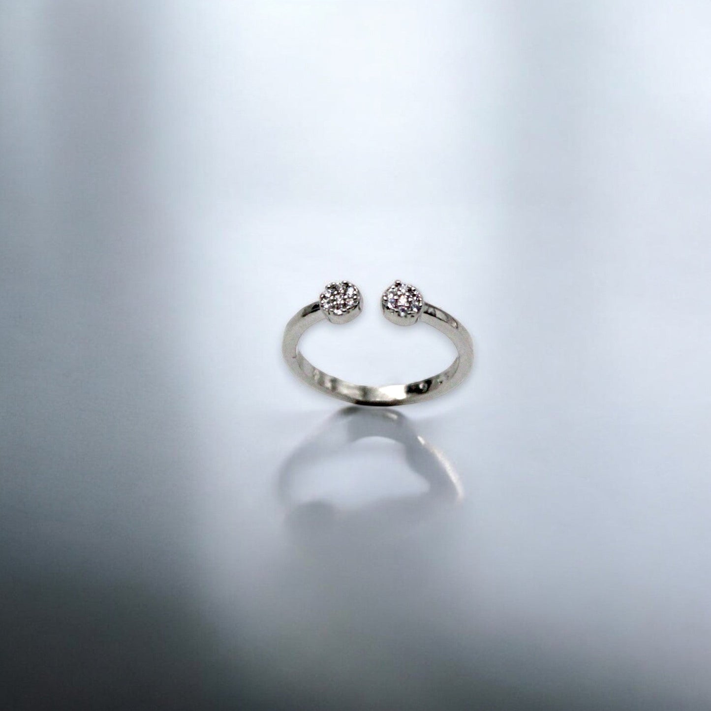 Double Spot Diamond Stud Ring | 925 Sterling Silver - SACH JEWELS