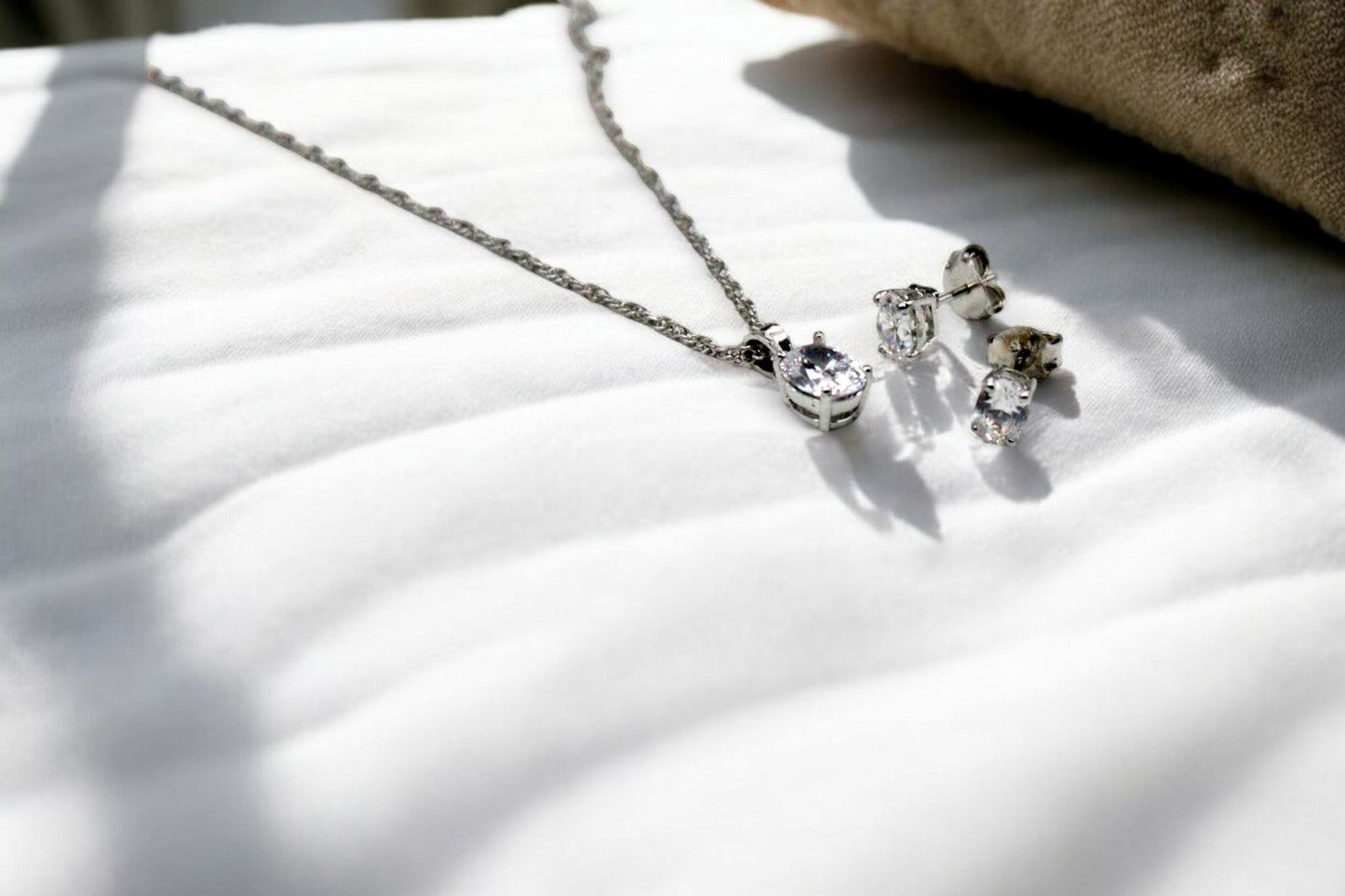 Premium Ovoid Diamond Pendant Set | 925 Sterling Silver - SACH JEWELS