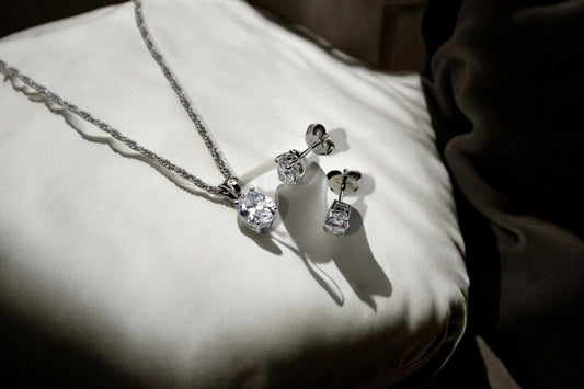 Premium Ovoid Diamond Pendant Set | 925 Sterling Silver - SACH JEWELS