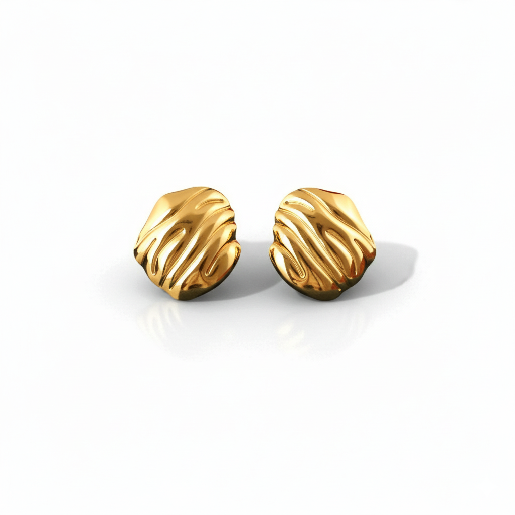 Molten Dune Stud Earrings | Italian Gold Plated SACH JEWELS