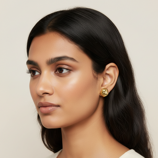 Molten Dune Stud Earrings | Italian Gold Plated SACH JEWELS