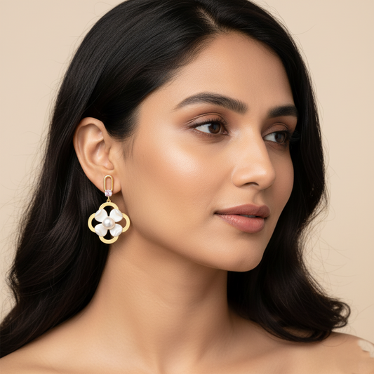 Flower Cage Drop Earrings | Italian Gold Plated SACH JEWELS