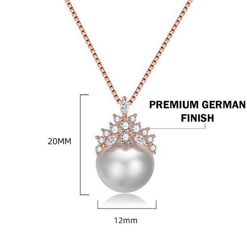 Gorgeous Pearl Necklace | Rose Gold Plated - SACH JEWELS