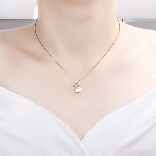 Gorgeous Pearl Necklace | Rose Gold Plated - SACH JEWELS