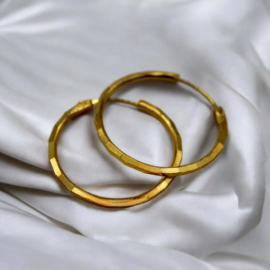 Long Hoop earrings | Italian Gold Plated - SACH JEWELS