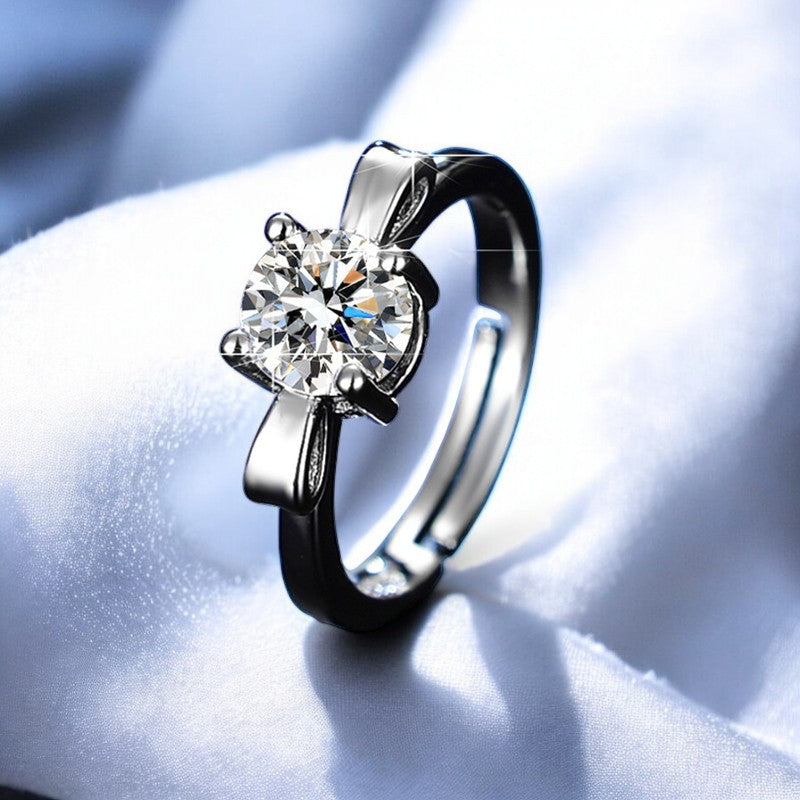 Women Minimal Diamond Ring | Italian Silver Plated - SACH JEWELS