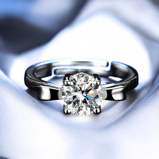 Women Minimal Diamond Ring | Italian Silver Plated - SACH JEWELS