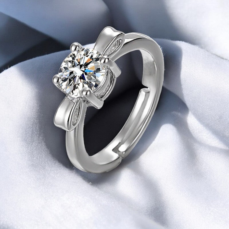 Women Minimal Diamond Ring | Italian Silver Plated - SACH JEWELS