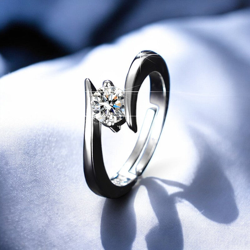 Women Elegant Diamond Ring | Italian Silver Plated - SACH JEWELS
