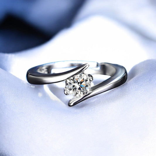 Women Elegant Diamond Ring | Italian Silver Plated - SACH JEWELS