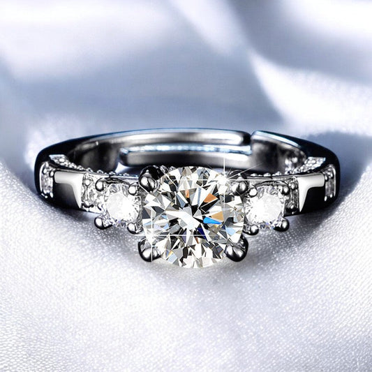 Women Elegant Diamond Studded Ring | Italian Silver Plated - SACH JEWELS