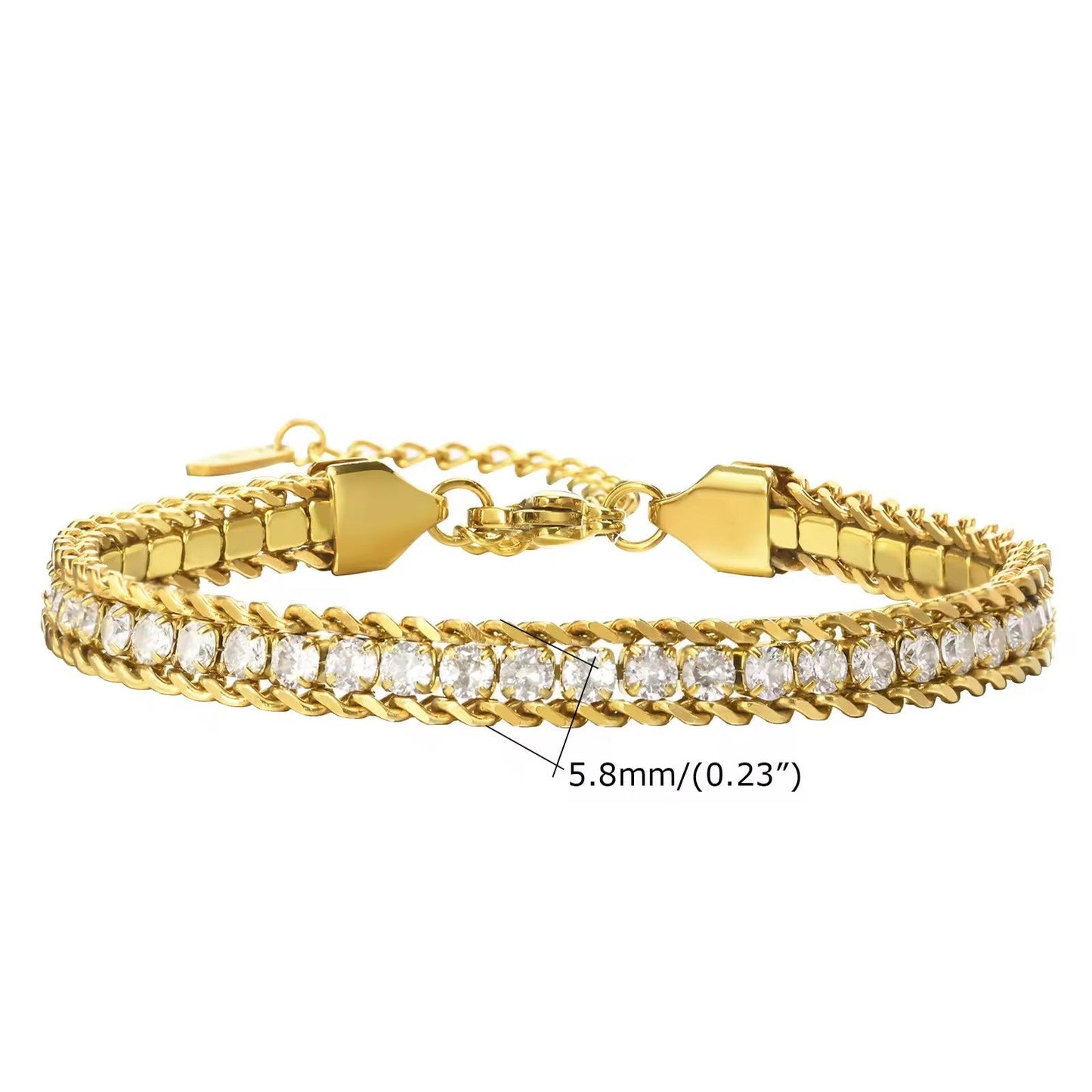 Elegant Diamond Studded Bracelet | Italian Gold Plated - SACH JEWELS