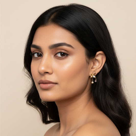 Pinwheel Bloom Drop Earrings | Italian Gold Plated SACH JEWELS