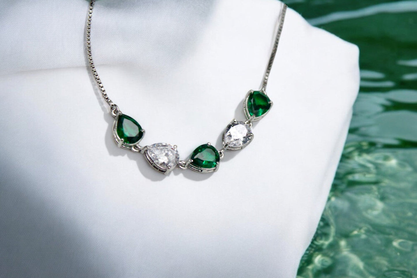 Premium Green Stone Studded Diamond Bracelets | 925 Sterling Silver - SACH JEWELS