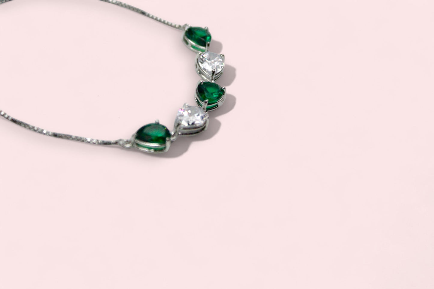 Premium Green Stone Studded Diamond Bracelets | 925 Sterling Silver - SACH JEWELS